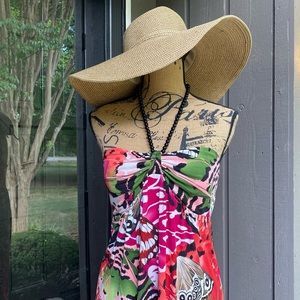 MSK Traffic Butterfly Print Maxi Dress Size 10